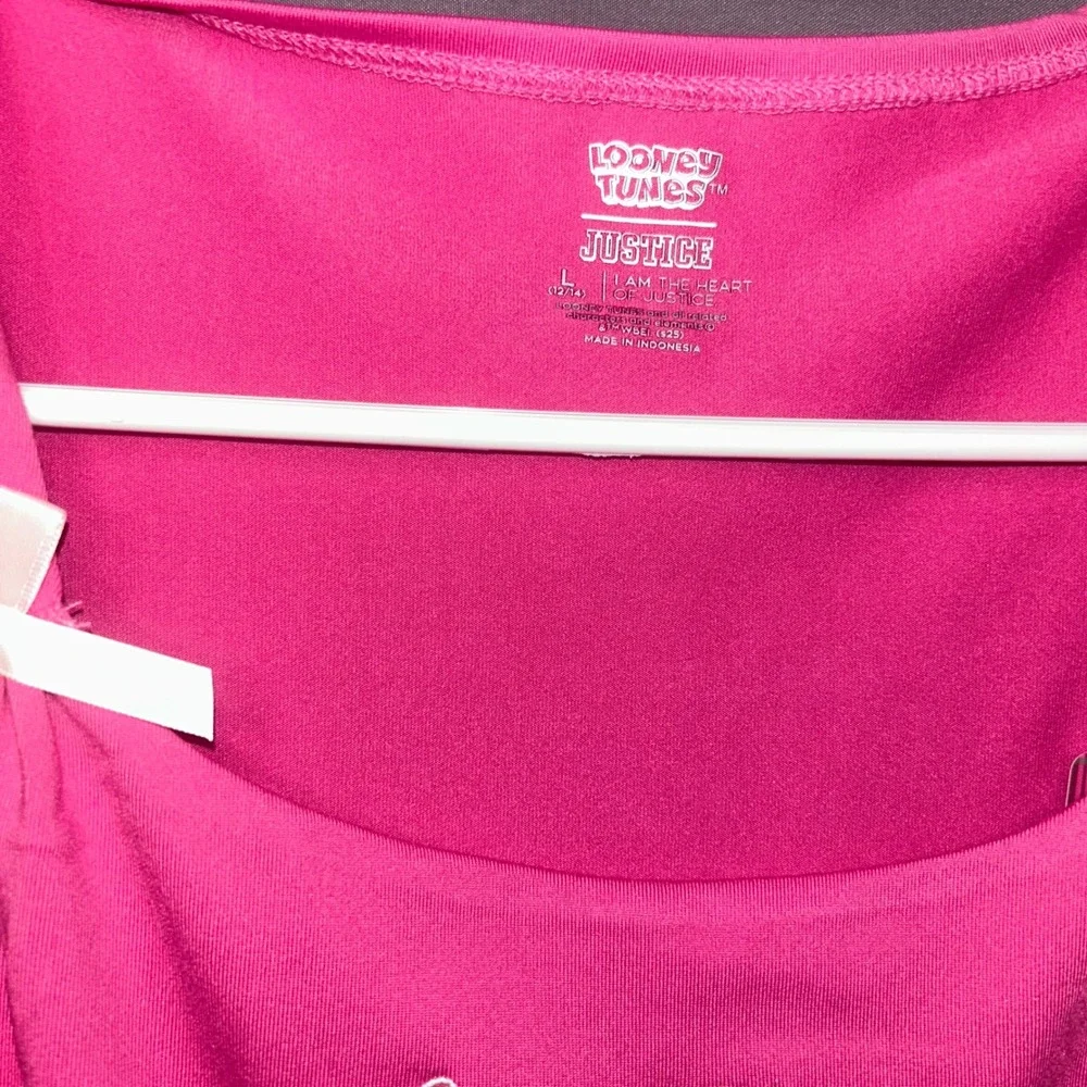 Justice‎ Looney Tunes Girls Pink Bow Detail Tank Top Size L 12/14 NWT
